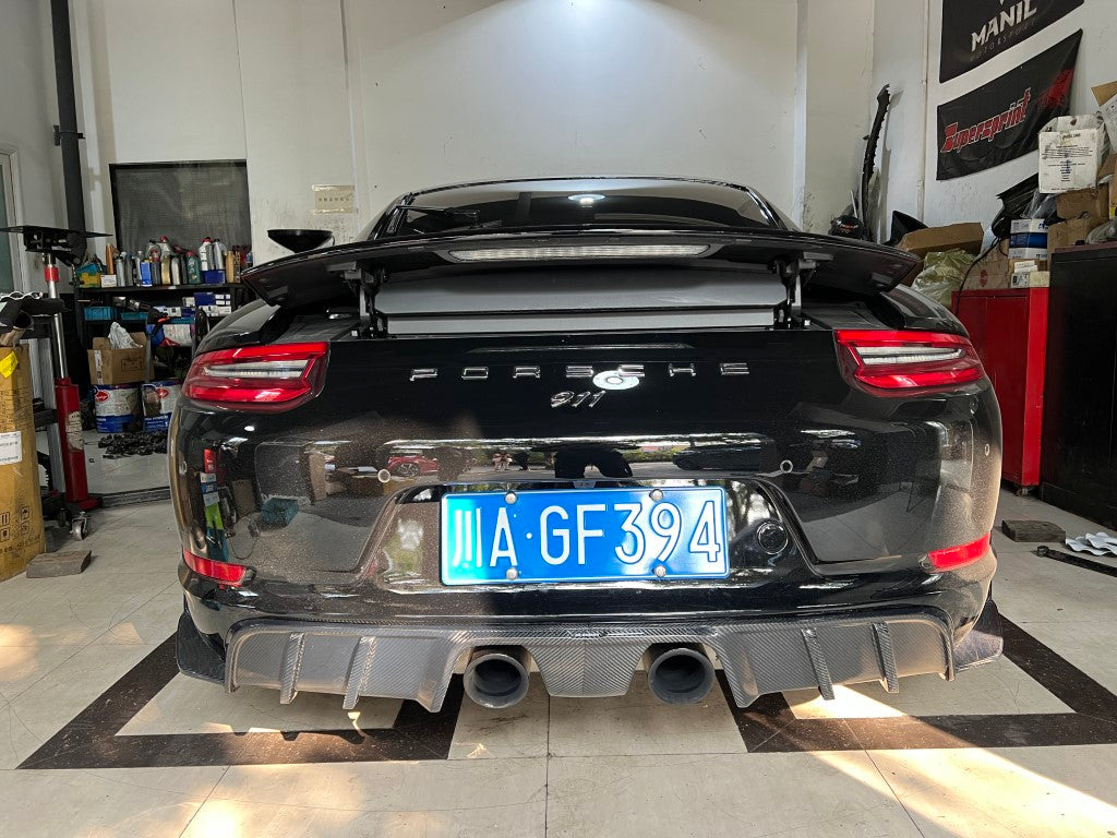 Porsche 911 991.2 Carrera GTS/4 GTS & Carrera 2/2S/4/4S (with PSE Package) 2015-2019 with Aftermarket Parts - AE Style Carbon Fiber Rear Diffuser from ArmorExtend