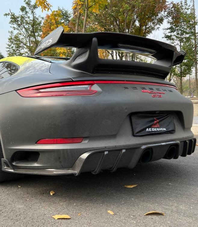 Porsche 911 991.2 Carrera GTS/4 GTS & Carrera 2/2S/4/4S (with PSE Package) 2015 2016 2017 2018 2019 with Aftermarket Parts - AE Style Rear Diffuser?Carbon Fiber?from?ArmorExtend