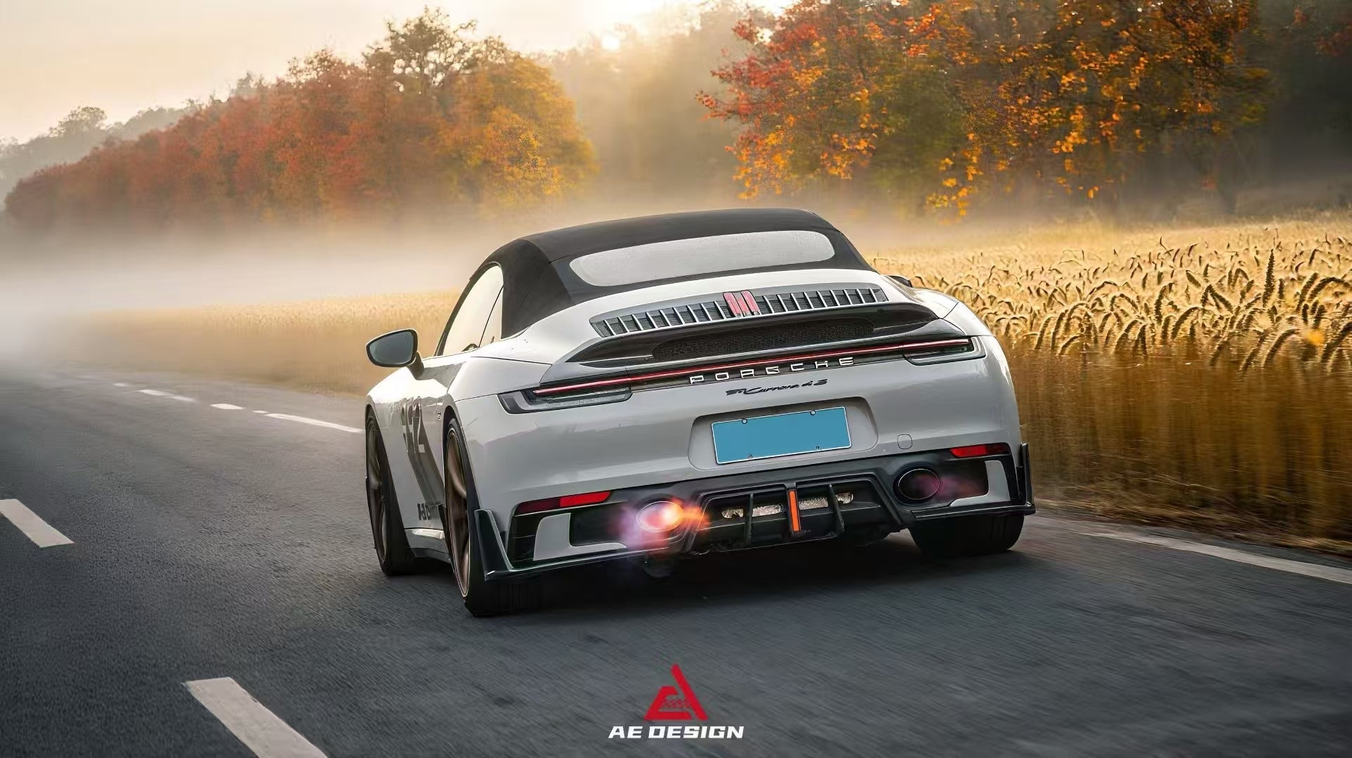Porsche 911 992 Carrera/4/S/4S (Fits Aero Kit / Sport Package Only) 2020-ON with Aftermarket Parts - AE Style Rear Diffuser & Canards Pre-preg Carbon Fiber from ArmorExtend