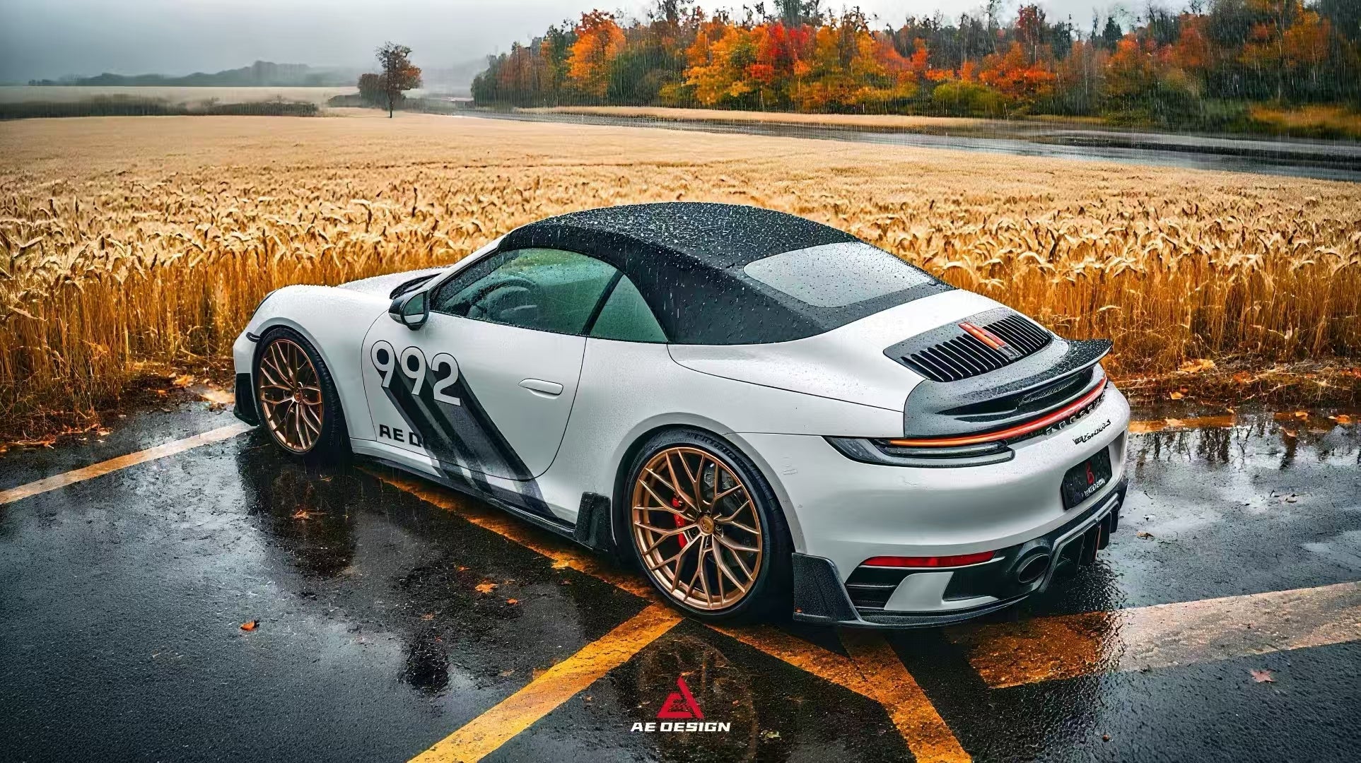 Porsche 911 992 Carrera/4/S/4S (Fits Aero Kit / Sport Package & Base Model)2020-ON with Aftermarket Parts - ART Style Rear Diffuser Replacement Pre-preg Carbon Fiber from ArmorExtend