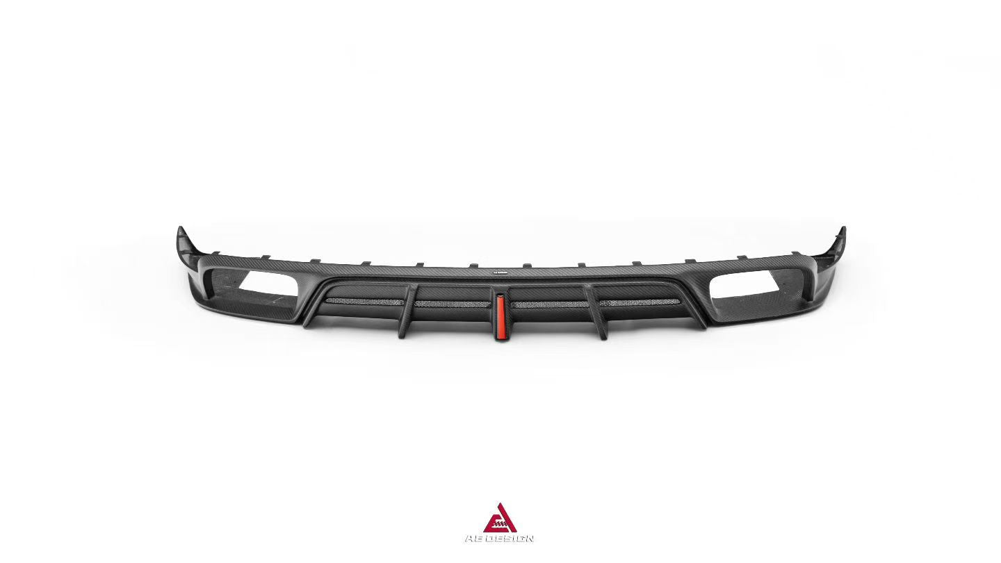 Porsche Cayenne Coupe 9Y0 9Y0.1 9Y0.2 9Y3 9Y3.1 9Y3.2 Base/S/Turbo/E-Hybrid 2019-ON with Aftermarket Parts - AE Rear Diffuser & Rear Canards Pre-preg Carbon Fiber from ArmorExtend
