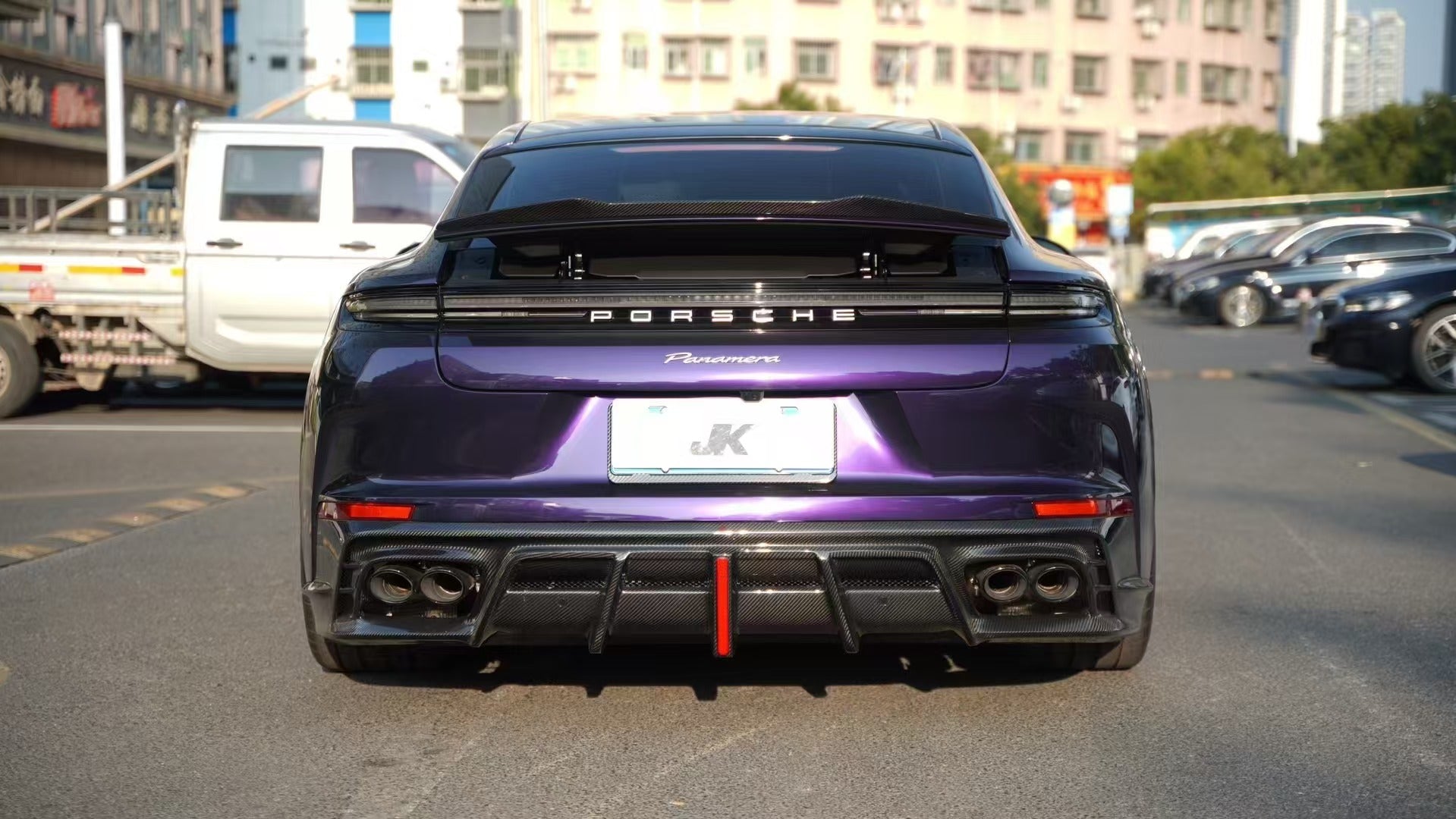 Porsche Panamera 976 Base 4 4S E-Hybird GTS Turbo 2024-ON with Aftermarket Parts - AE Desgin ART Rear Diffuser Carbon Fiber?from ArmorExtend 