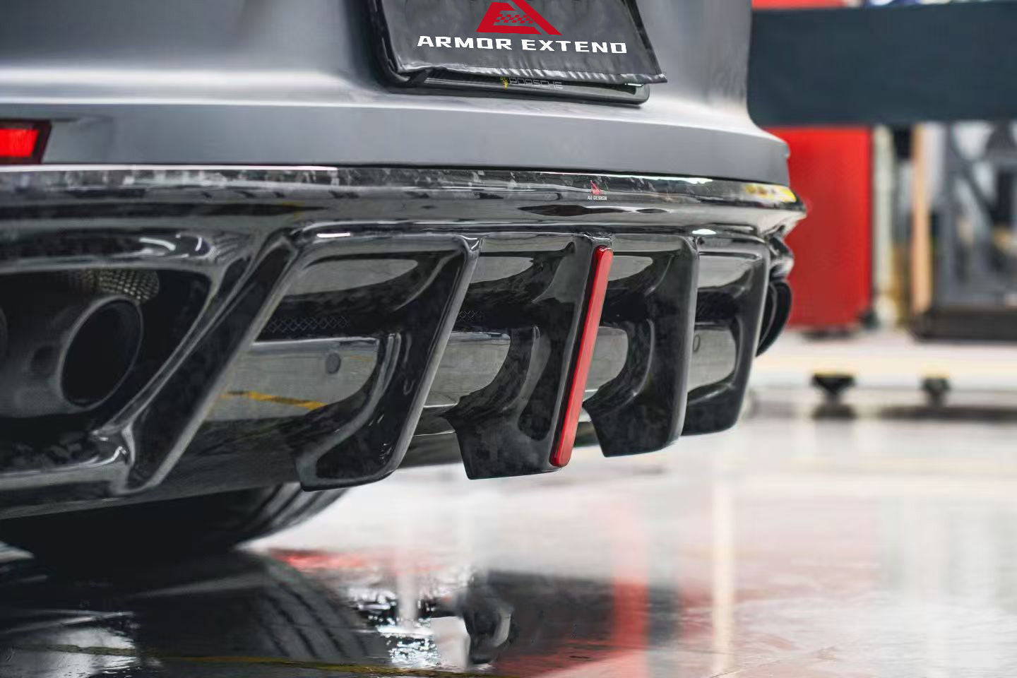 Porsche Panamera 976 Base 4 4S E-Hybird GTS Turbo 2024-ON with Aftermarket Parts - AE Desgin ART Rear Diffuser Carbon Fiber?from ArmorExtend 
