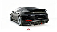 Porsche Panamera 976 Base 4 4S E-Hybird GTS Turbo 2024-ON with Aftermarket Parts - AE Desgin ART Rear Diffuser Dry Pre-preg Carbon Fiber from ArmorExtend