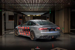 Audi S5 A5 (with s-line bumper, does not base model) B9.5 2020 2021 2022 2023 2024 with Aftermarket Parts - AE Rear Diffuser & Canards?Carbon Fiber from?ArmorExtend 