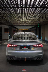 Audi S5 A5 (with s-line bumper, does not base model) B9.5 2020 2021 2022 2023 2024 with Aftermarket Parts - AE Rear Diffuser & Canards?Carbon Fiber from?ArmorExtend 