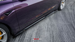 Tesla Model 3 Highland / Performance 2024-ON with Aftermarket Parts - Action Aero Series Side Skirts Dry Pre-preg Carbon Fiber / ABS from ArmorExtend