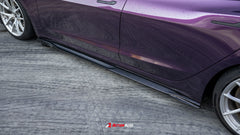 Tesla Model 3 Highland / Performance 2024-ON with Aftermarket Parts - Action Aero Series Side Skirts Dry Pre-preg Carbon Fiber / ABS from ArmorExtend