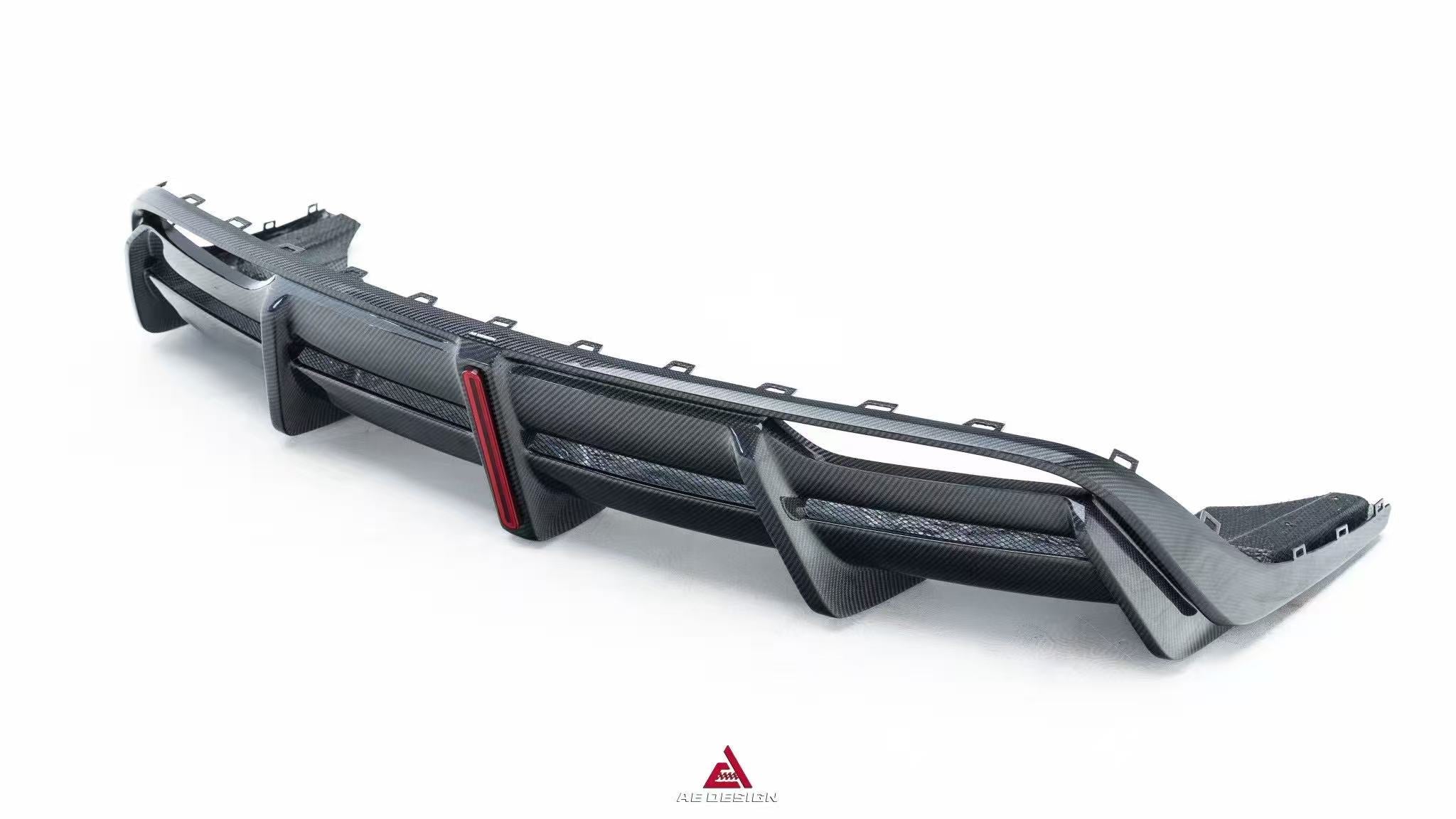 Tesla Model 3 Highland / Performance 2024-ON with Aftermarket Parts - AE Style Rear Diffuser & Canards Carbon Fiber from ArmorExtend