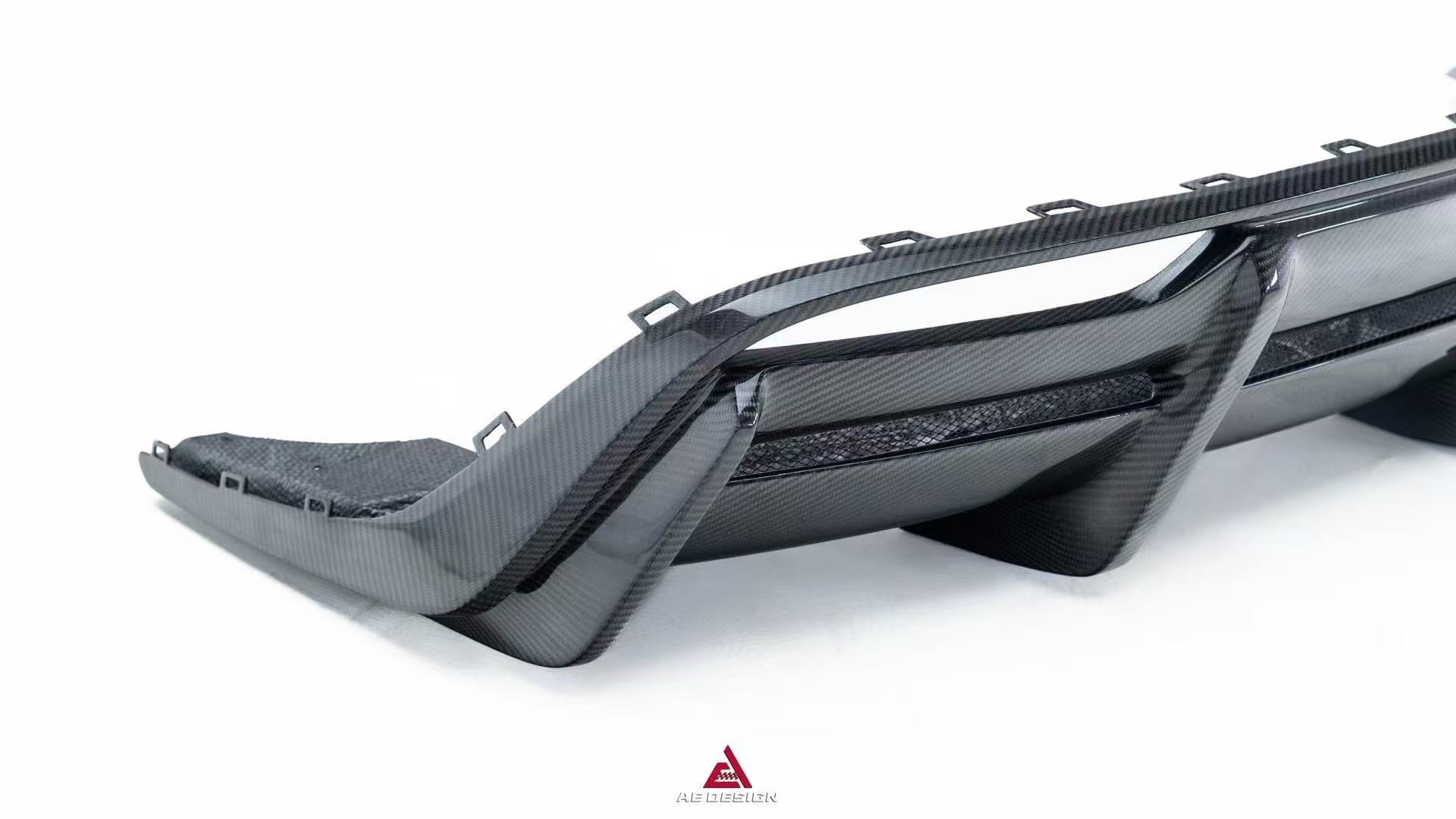 Tesla Model 3 Highland / Performance 2024-ON with Aftermarket Parts - AE Style Rear Diffuser & Canards Carbon Fiber from?ArmorExtend