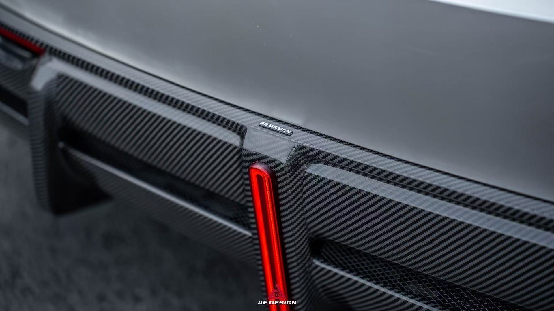 Tesla Model 3 Highland / Performance 2024-ON with Aftermarket Parts - AE Style Rear Diffuser & Canards Carbon Fiber from ArmorExtend