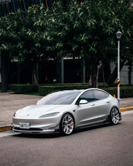 Tesla Model 3 Highland 2024-ON with Aftermarket Parts - AE Style Front Canards Carbon Fiber from?ArmorExtend