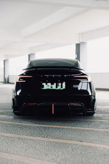 Tesla Model 3 Highland / Performance 2024-ON with Aftermarket Parts - AE Style Rear Diffuser & Canards Carbon Fiber from ArmorExtend