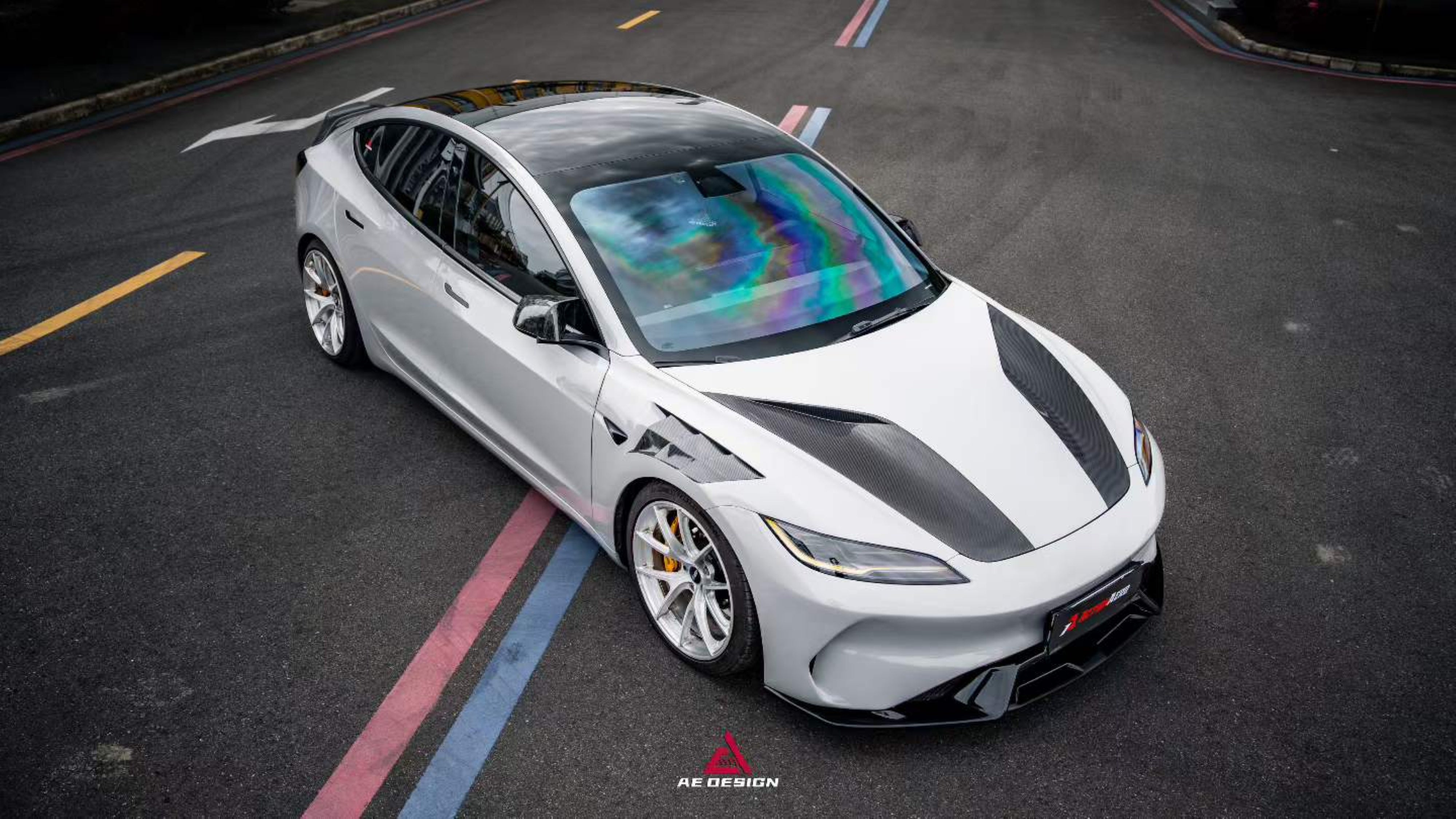 Tesla Model 3 Highland / Performance 2024-ON with Aftermarket Parts - Action Aero Series Front Fenders Carbon Fiber from ArmorExtend