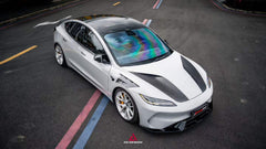 Tesla Model 3 Highland / Performance 2024-ON with Aftermarket Parts - Action Aero Series Hood Bonnet Carbon Fiber from ArmorExtend
