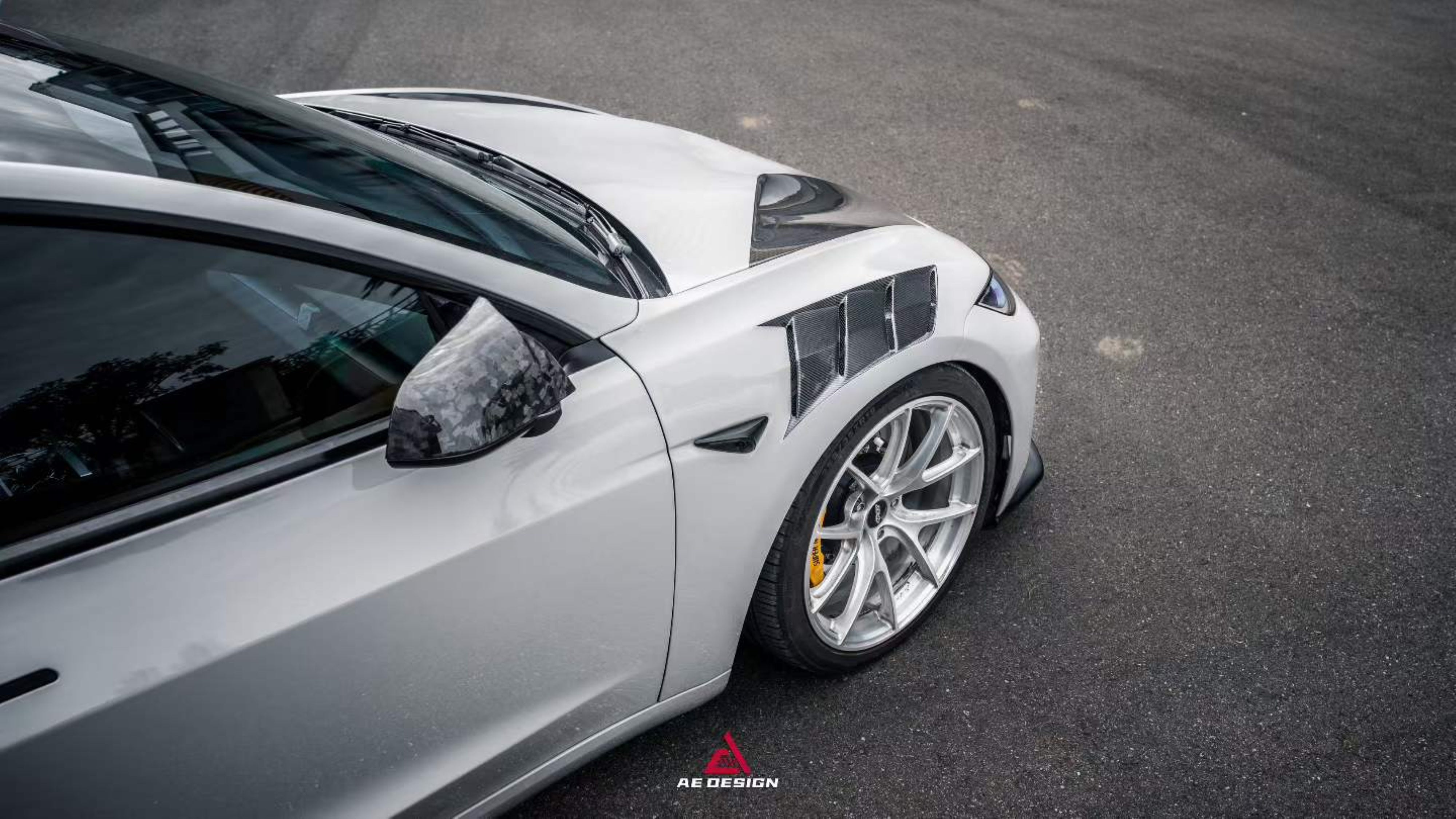 Tesla Model 3 Highland / Performance 2024-ON with Aftermarket Parts - Action Aero Series Front Fenders Carbon Fiber from ArmorExtend