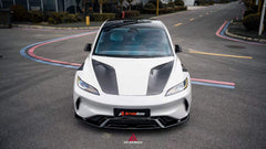 Tesla Model 3 Highland / Performance 2024-ON with Aftermarket Parts - Action Aero Series Hood Bonnet Carbon Fiber from ArmorExtend