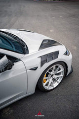 Tesla Model 3 Highland / Performance 2024-ON with Aftermarket Parts - Action Aero Series Hood Bonnet Carbon Fiber from ArmorExtend