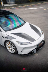 Tesla Model 3 Highland / Performance 2024-ON with Aftermarket Parts - Action Aero Series Hood Bonnet Carbon Fiber from ArmorExtend