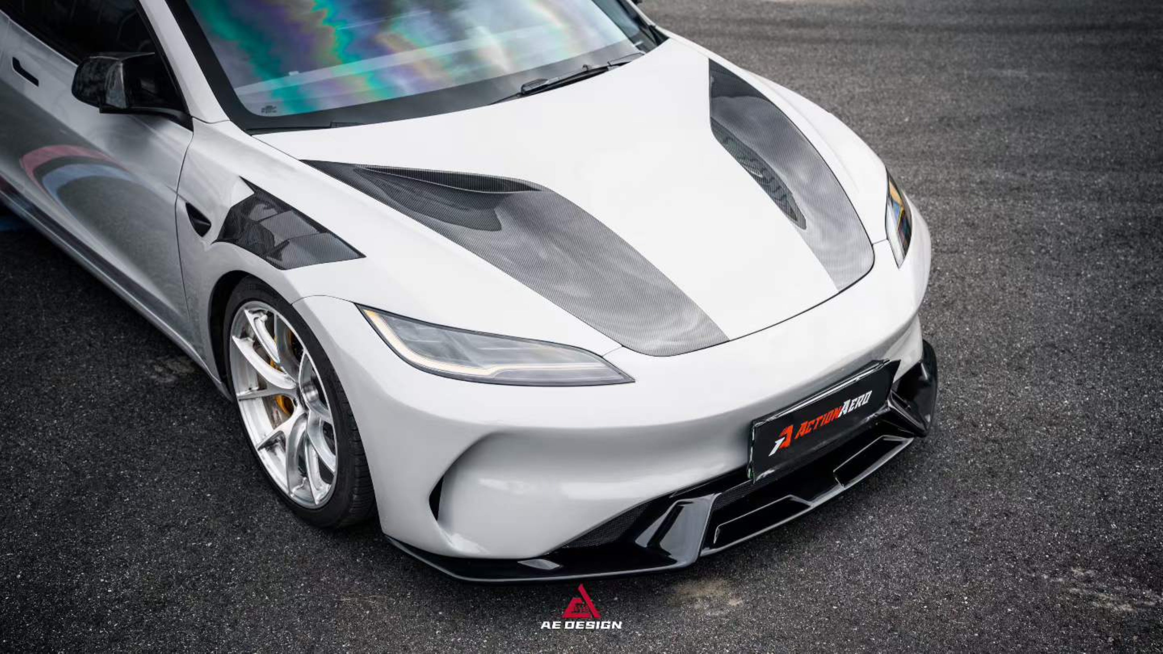 Tesla Model 3 Highland / Performance 2024-ON with Aftermarket Parts - Action Aero Series Front Fenders Carbon Fiber from ArmorExtend