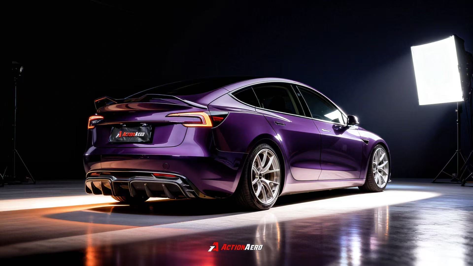Tesla Model 3 Highland / Performance 2024-ON with Aftermarket Parts - V2 Rear Lip Spoiler Dry Pre-preg Carbon Fiber from ArmorExtend