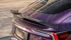 Tesla Model 3 Highland / Performance 2024-ON with Aftermarket Parts - Rear Lip Spoiler Dry Pre-preg Carbon Fiber from ArmorExtend