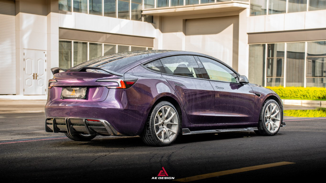 Tesla Model 3 Highland / Performance 2024-ON with Aftermarket Parts - Side Skirts Dry Pre-preg Carbon Fiber from ArmorExtend