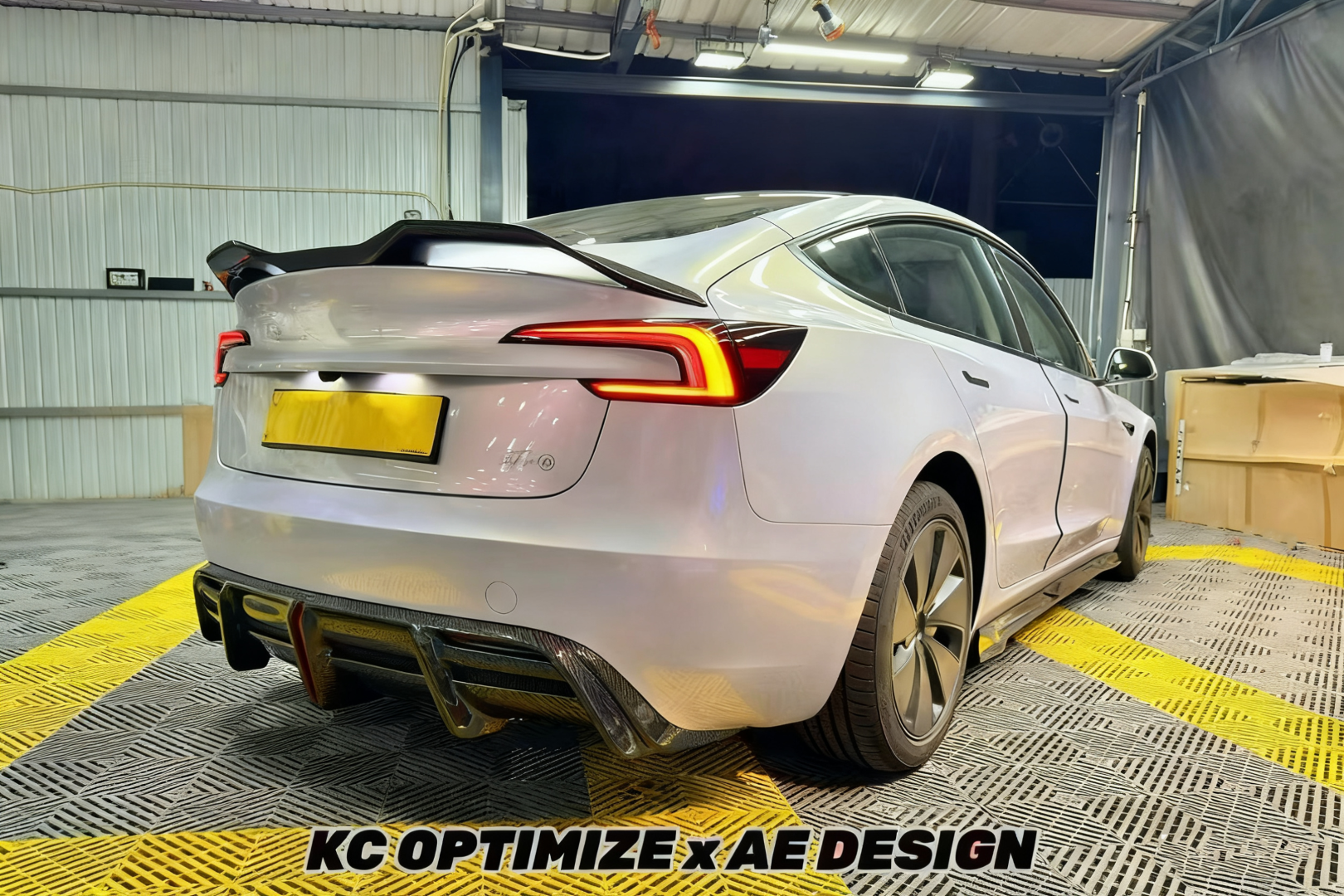 Tesla Model 3 Highland / Performance 2024-ON with Aftermarket Parts - V2 Rear Diffuser Dry Pre-preg Carbon Fiber from ArmorExtend