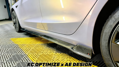 Tesla Model 3 Highland / Performance 2024-ON with Aftermarket Parts - V2 Side Skirts Dry Pre-preg Carbon Fiber from ArmorExtend