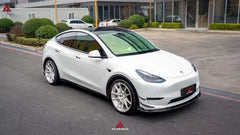 Tesla Model Y 2020 2021 2022 2023 2024 2025 with Aftermarket Parts - AE Style Front Lip Carbon Fiber from ArmorExtend
