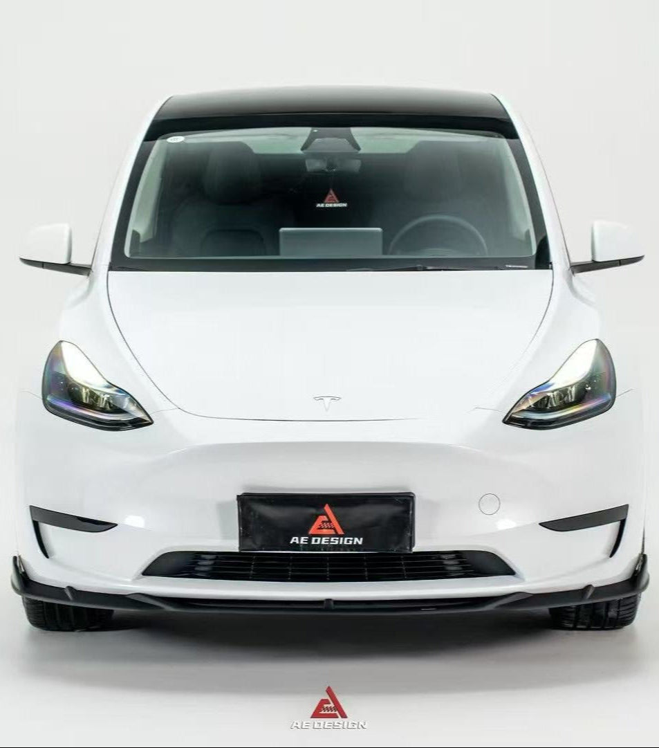 Tesla Model Y 2020 2021 2022 2023 2024 2025 with Aftermarket Parts - Front Lip ABS?from ArmorExtend