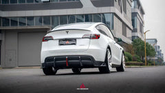 Tesla Model Y 2021 2022 2023 2024 with Aftermarket Parts - Plustic Style Rear Diffuser ABS from  ArmorExtend