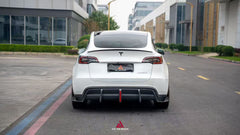 Tesla Model Y 2021 2022 2023 2024 with Aftermarket Parts - Plustic Style?Rear Diffuser ABS from ?ArmorExtend