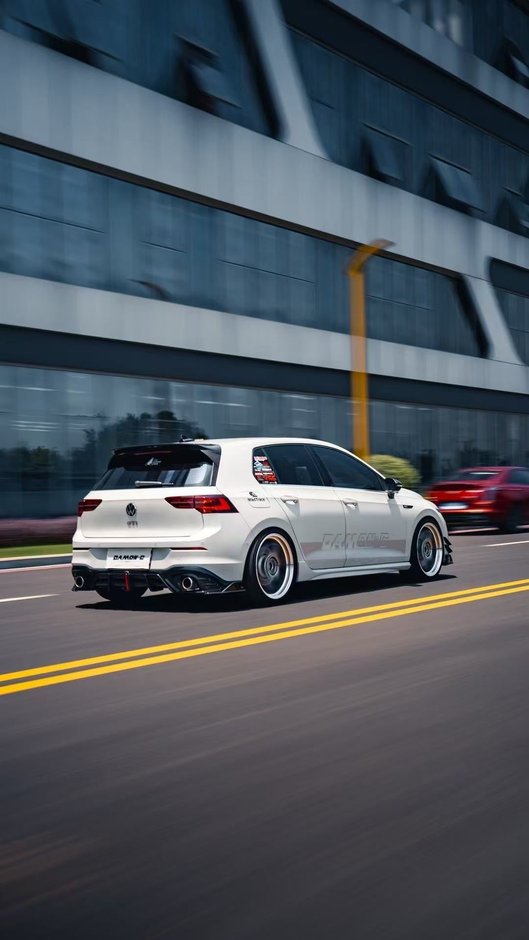 Volkswagen GTI & R-line MK8 2022 2023 2024 with Aftermarket Parts - AE Style Front Lip?Carbon Fiber?from ArmorExtend