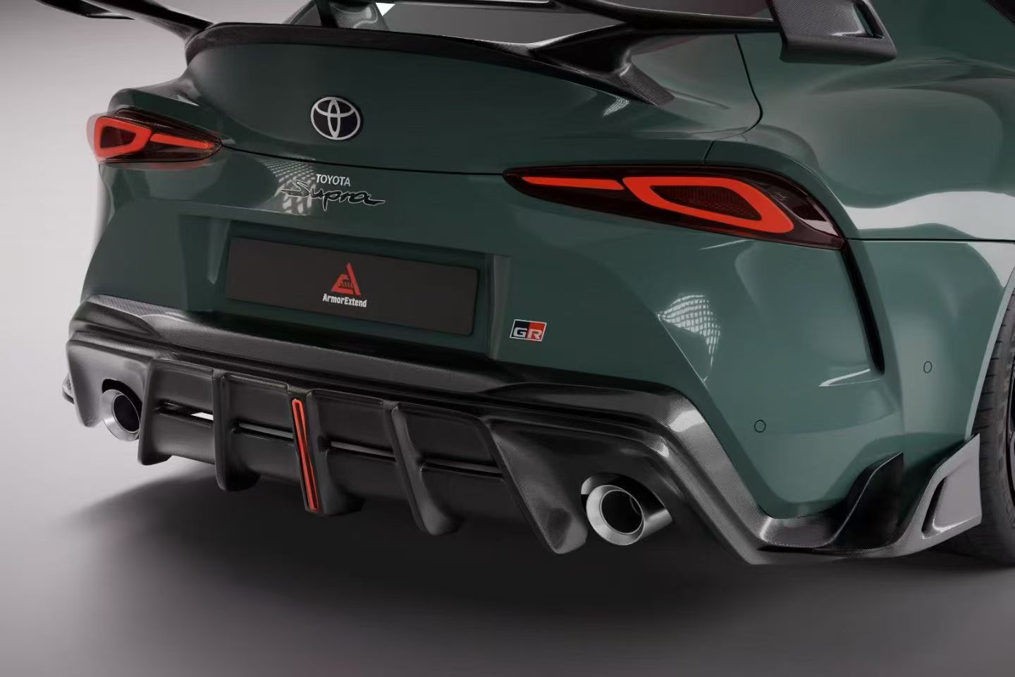 Toyota Supra MK5 A90 A91 3.0 2.0 2020-ON with Aftermarket Parts - AE Style Rear Diffuser & Canards Carbon Fiber from ArmorExtend