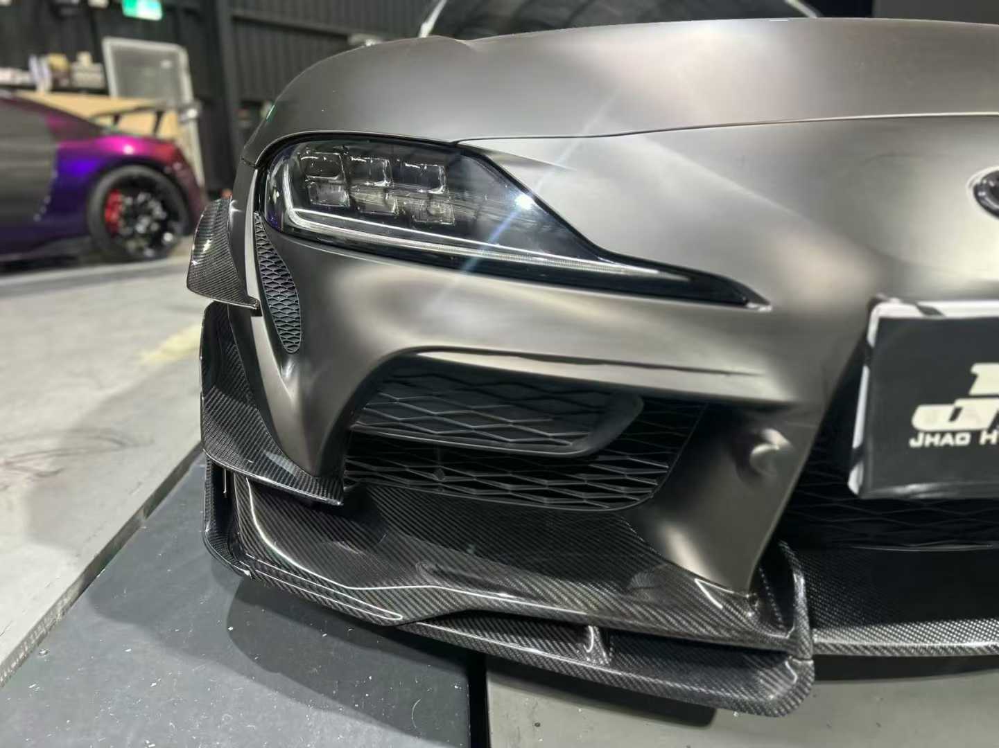 Toyota Supra MK5 A90 A91 3.0 2.0 2020-ON with Aftermarket Parts - AE Style Front Canards Carbon Fiber from ArmorExtend