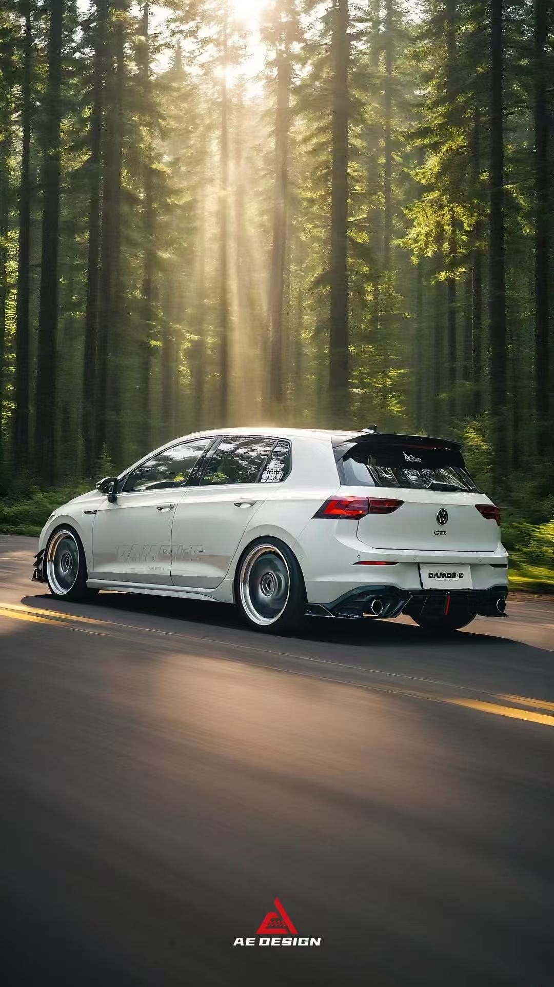 Volkswagen GTI MK8 2022-ON with Aftermarket Parts - AE Rear Diffuser Carbon Fiber from ArmorExtend