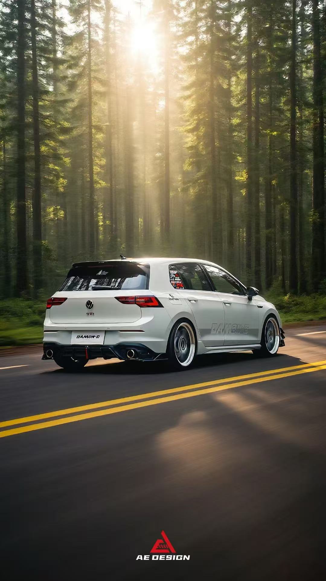 Volkswagen GTI MK8 2022-ON with Aftermarket Parts - AE Rear Diffuser Carbon Fiber from ArmorExtend