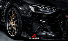 Audi S4 / A4 (With S-line Bumper) B9.5 2020 2021 2022 2023 2024 with Aftermarket Parts - AE Style Front Canards Carbon Fiber from ArmorExtend