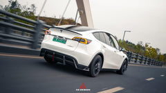 Your Tesla Model Y 2020 2021 2022 2023 2024 with Aftermarket Parts - AE Style Rear Diffuser Carbon Fiber from  ArmorExtend
