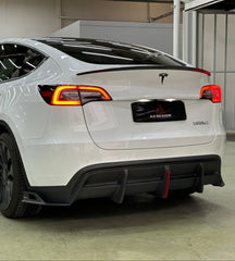 Your Tesla Model Y 2020 2021 2022 2023 2024 with Aftermarket Parts - AE Style Rear Diffuser Carbon Fiber?from??ArmorExtend