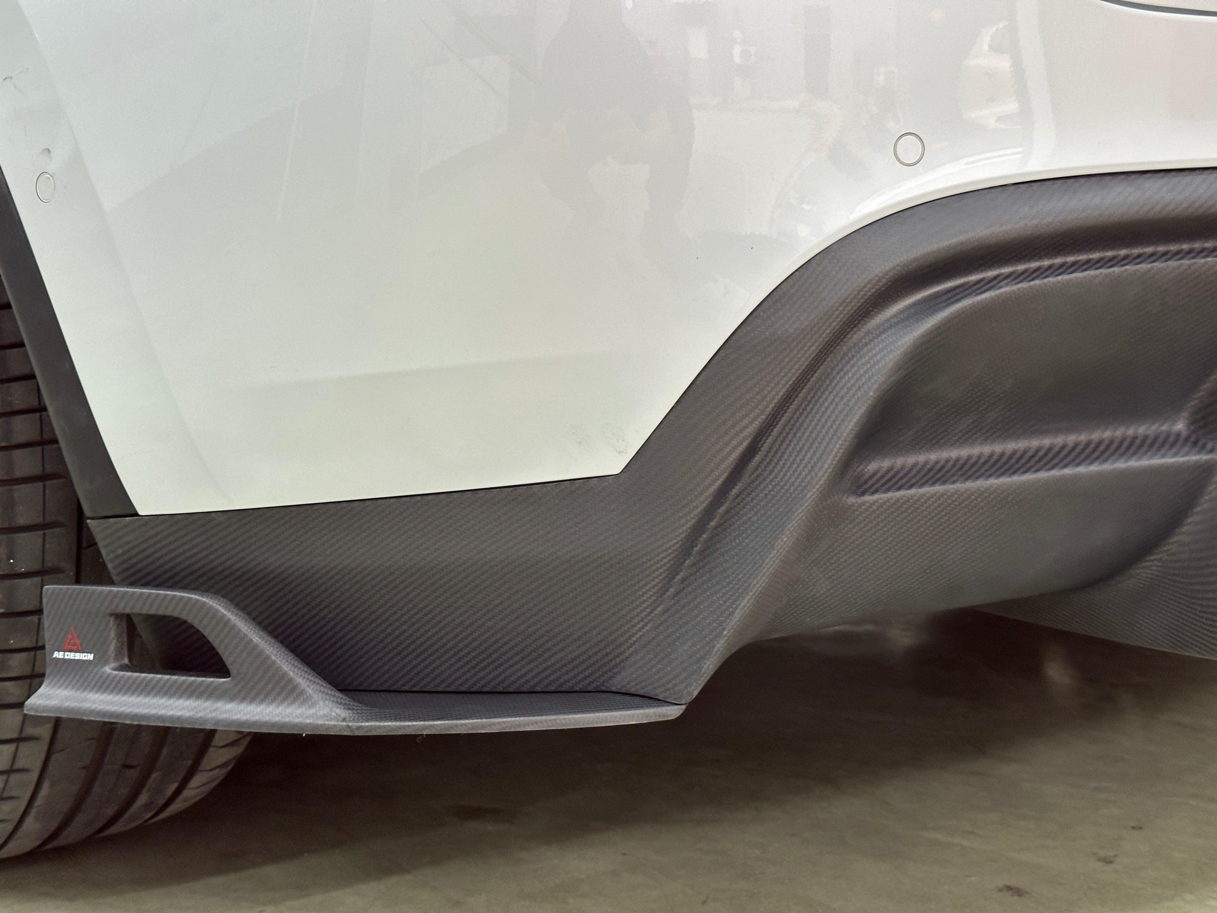 Your Tesla Model Y 2020 2021 2022 2023 2024 with Aftermarket Parts - AE Style Rear Diffuser Carbon Fiber?from??ArmorExtend
