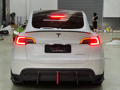 Your Tesla Model Y 2020 2021 2022 2023 2024 with Aftermarket Parts - AE Style Rear Diffuser Carbon Fiber from  ArmorExtend