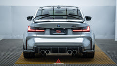 BMW M3 G80 2021 2022 2023 2024 & 3 Series 330i M340i (Fits Both Pre-LCI & LCI) 2019 2020 2021 2022 2023 2024 with Aftermarket Parts - AE Style Rear Wing Carbon Fiber from ArmorExtend