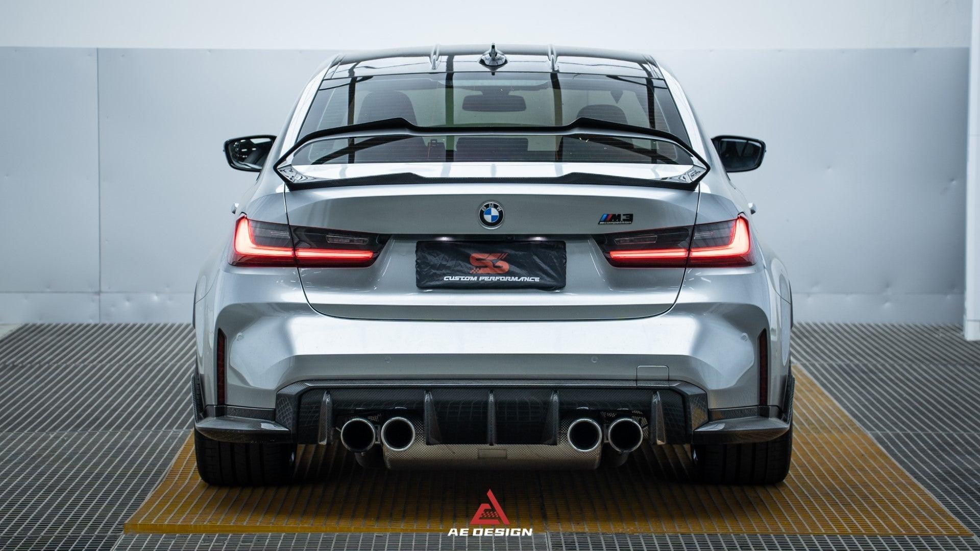 BMW M3 G80 2021 2022 2023 2024 & 3 Series 330i M340i (Fits Both Pre-LCI & LCI) 2019 2020 2021 2022 2023 2024 with Aftermarket Parts - AE Style Rear Wing Carbon Fiber?from ArmorExtend