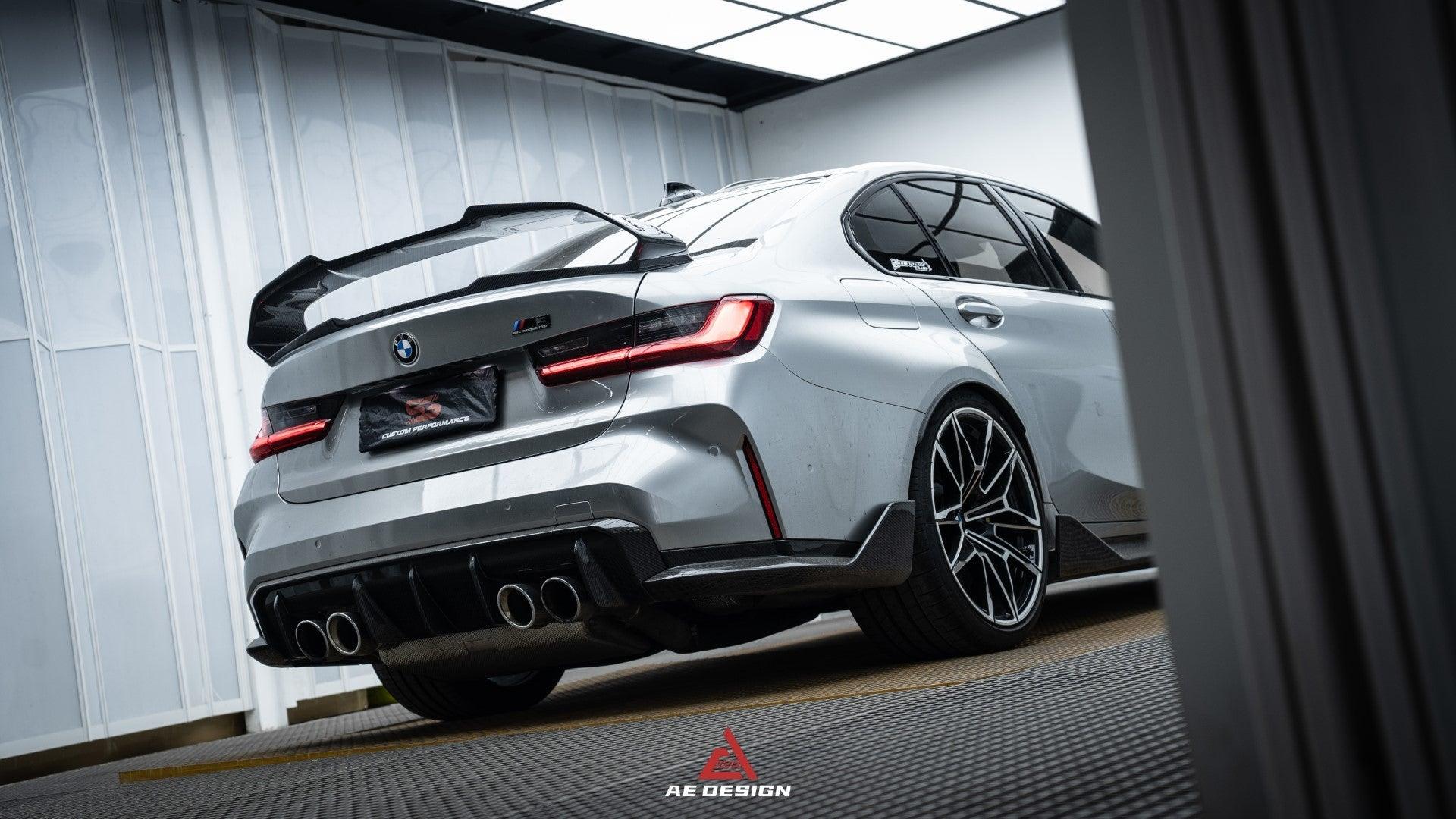 BMW M3 G80 2021 2022 2023 2024 & 3 Series 330i M340i (Fits Both Pre-LCI & LCI) 2019 2020 2021 2022 2023 2024 with Aftermarket Parts - AE Style Rear Wing Carbon Fiber?from ArmorExtend