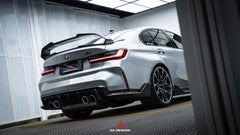 BMW M3 G80 2021 2022 2023 2024 & 3 Series 330i M340i (Fits Both Pre-LCI & LCI) 2019 2020 2021 2022 2023 2024 with Aftermarket Parts - AE Style Rear Wing Carbon Fiber from ArmorExtend