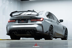 BMW M3 G80 2021 2022 2023 2024 & 3 Series 330i M340i (Fits Both Pre-LCI & LCI) 2019 2020 2021 2022 2023 2024 with Aftermarket Parts - AE Style Rear Wing Carbon Fiber from ArmorExtend