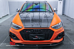 Audi RS4 B9 2018 2019 & RS4 B9.5 2020 2021 2022 2023 2024 With Aftermarket Parts - AE Front Canards Carbon Fiber from  ArmorExtend