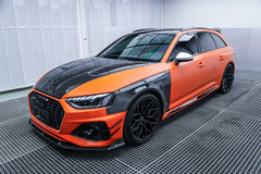 Audi RS4 B9 B9.5 2018 2019 2020 2021 2022 2023 2024 With Aftermarket Parts - AE Front Lip Carbon Fiber from ArmorExtend